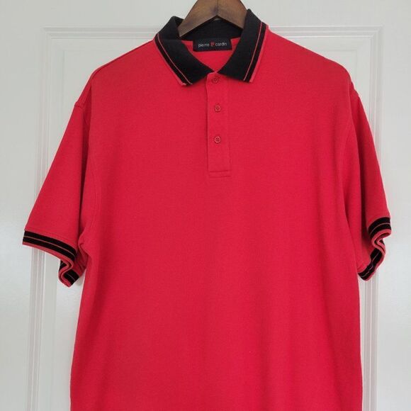 Pierre Cardin red and black polo size L - Picture 1 of 7